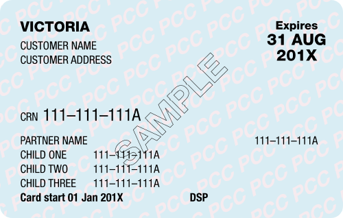 DHS Pensioner Concession Card (Front)