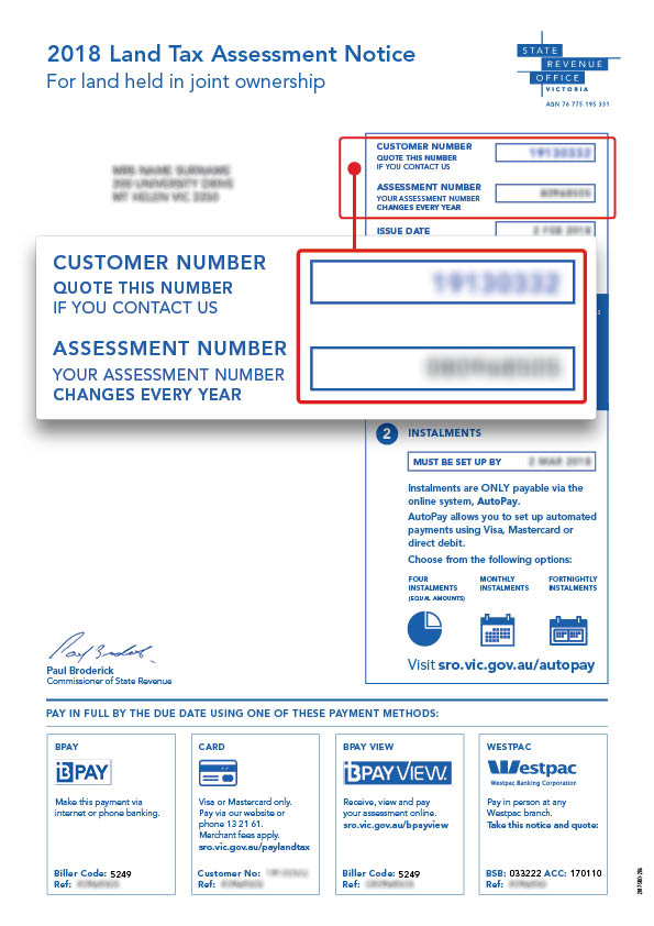 Paying by instalments land tax and vacant residential land tax State Revenue Office