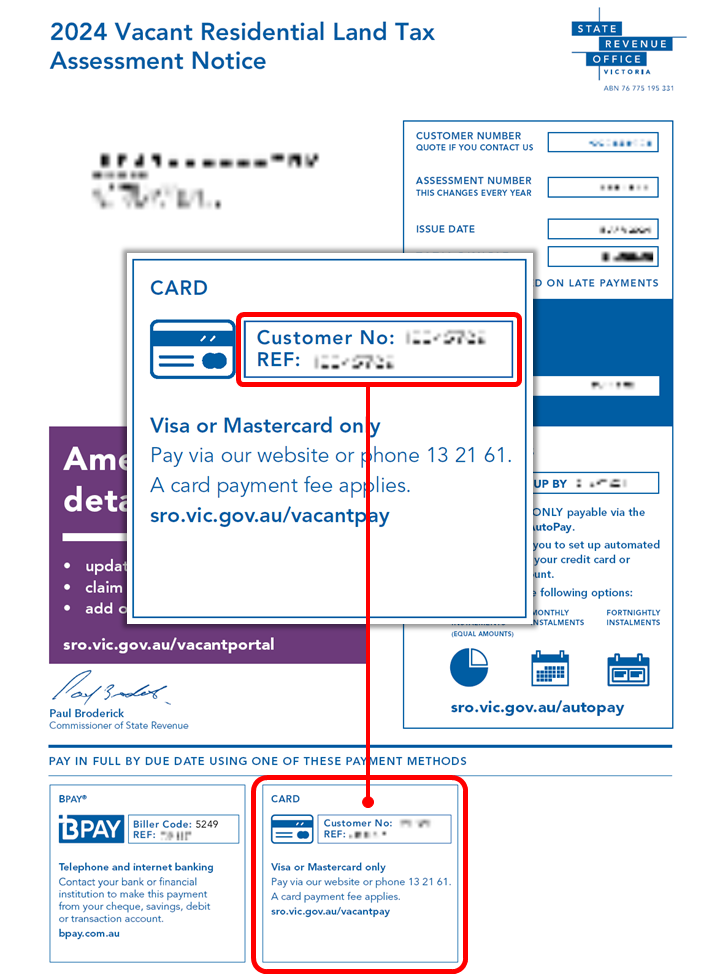 Example VRLT assessment - card payment 